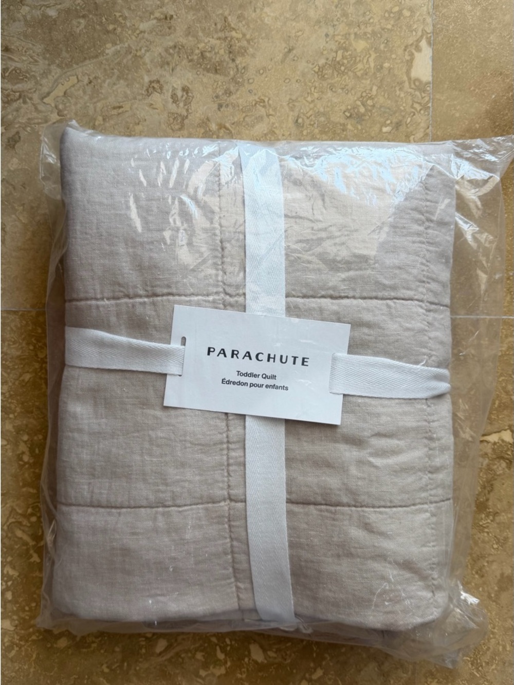 Parachute Organic Air Cotton Toddler Quilt blanket bone Beige BNWT